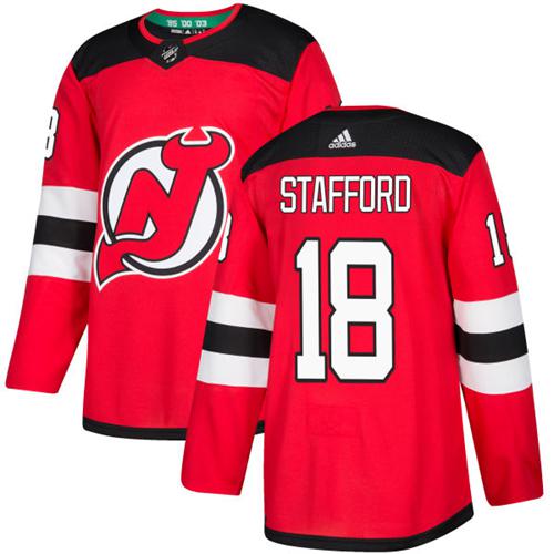 Adidas Devils #18 Drew Stafford Red Home Authentic Stitched NHL Jersey